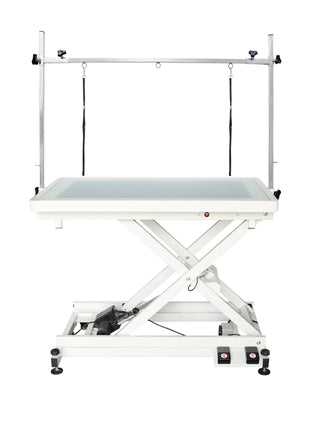 Electric grooming table with LEDs in two different colors