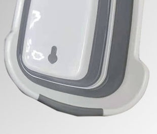 Foldable dog bathtub with drain | grey-white