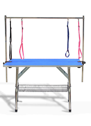 Foldable grooming table with shelf | 117x60x76cm