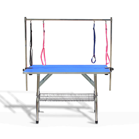 Foldable grooming table with shelf | 117x60x76cm