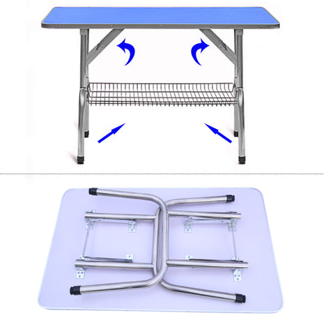 Foldable grooming table with shelf | 117x60x76cm