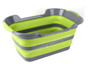 Foldable dog bathtub with drain | green grey