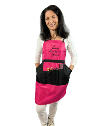 pet beauty hairdressing apron Pinky with cross straps