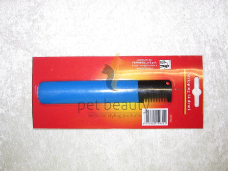 Trimmmesser | 14 Zähne | blauer Plastikgriff